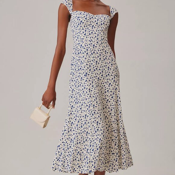 Reformation Blue and White Floral Maxi Dress - Picture 1 of 10
